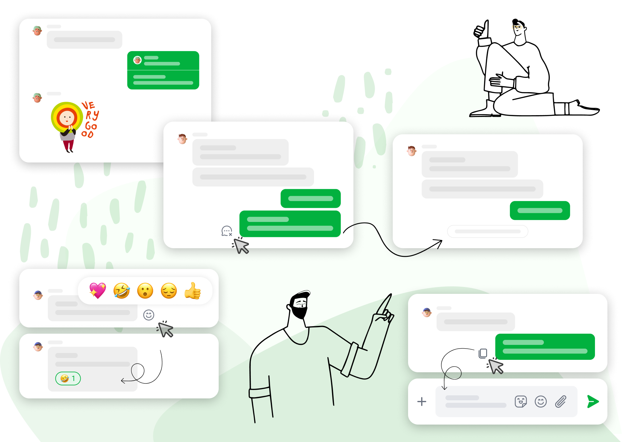 Message actions and translation features