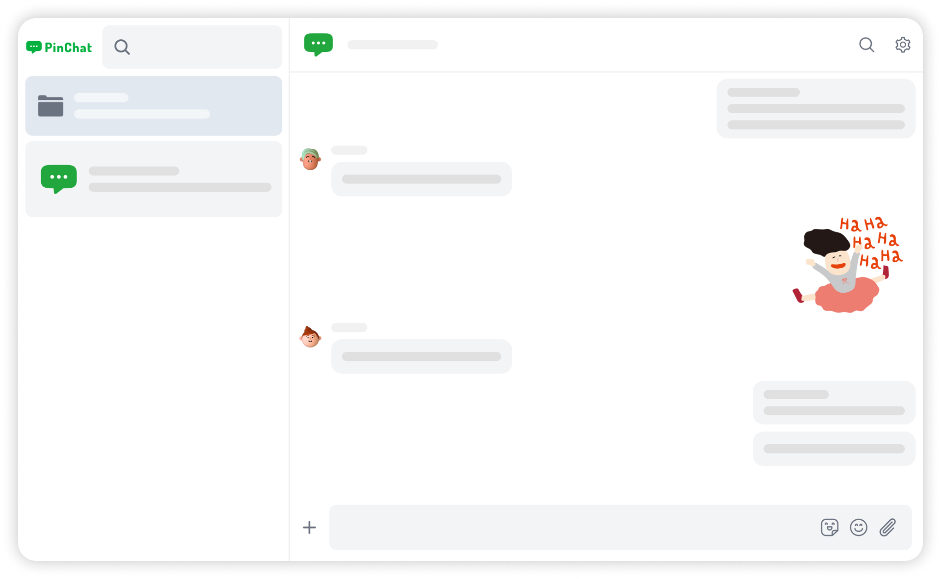 Group chat interface with multiple conversations