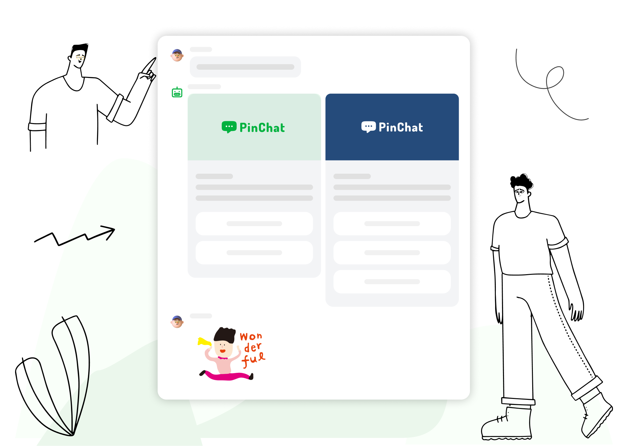 FAQ bot carousel interface for visitor guidance
