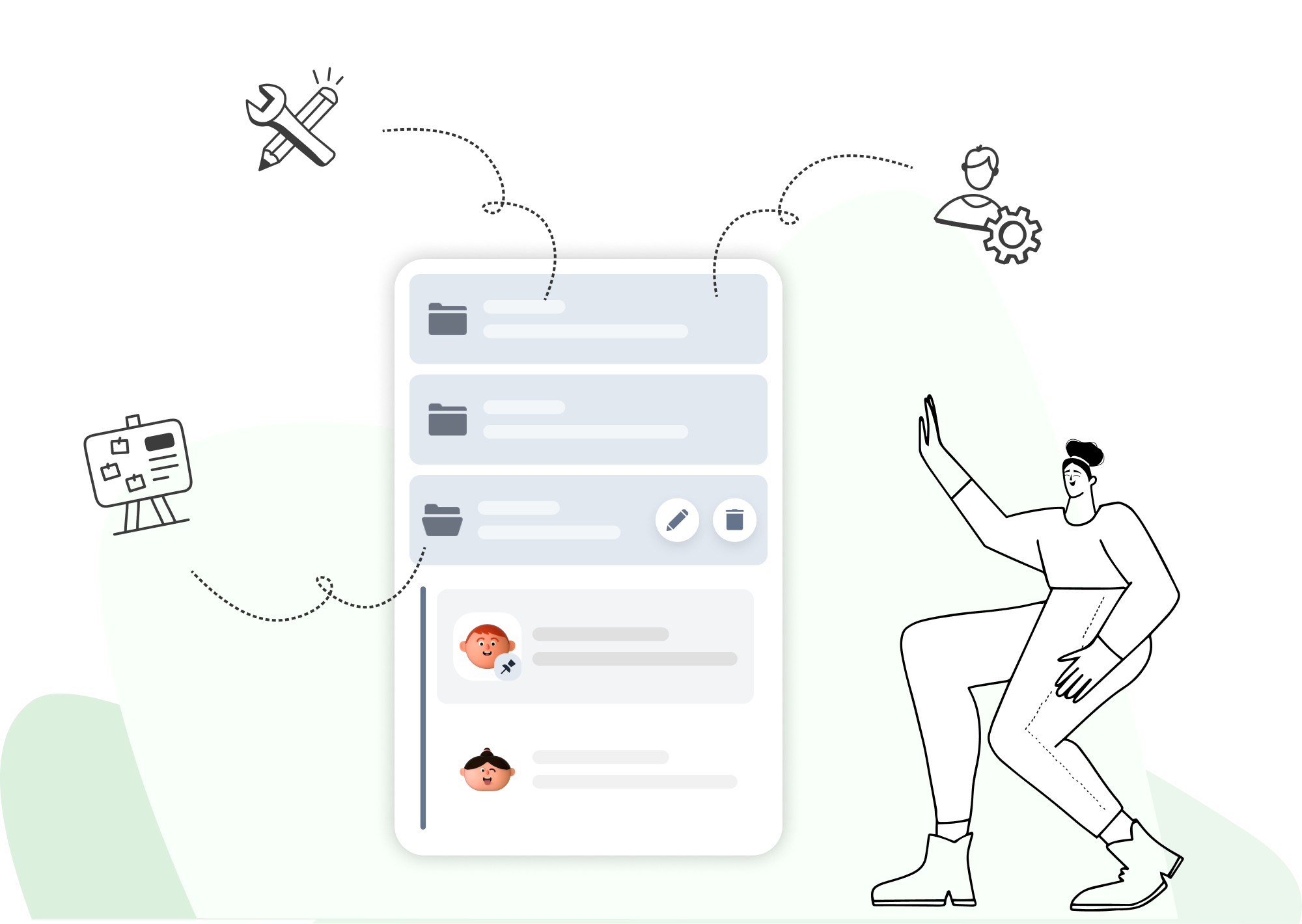 Chatroom organization with tags and folders interface